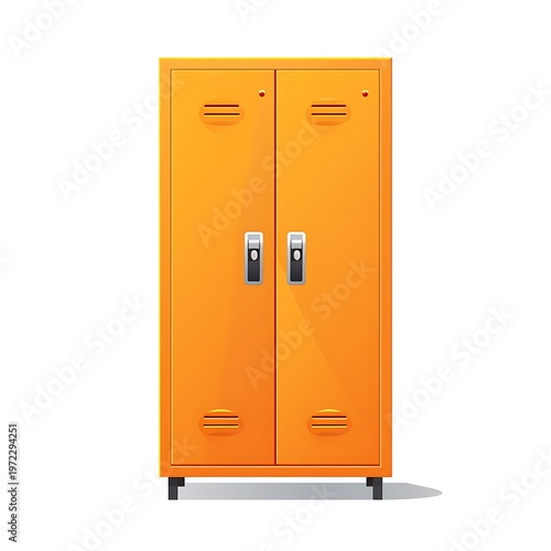 Modern Office Locker Cabinet Vector Illustration