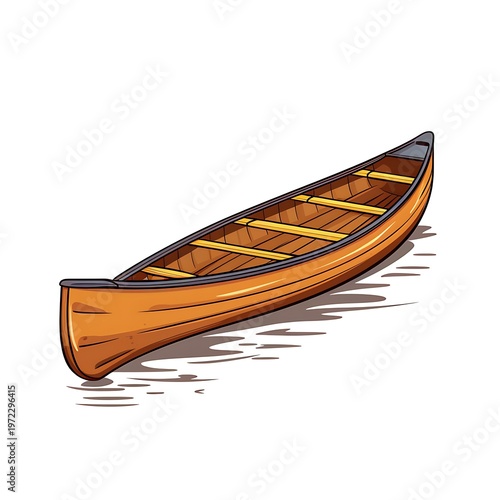 Cartoon Canoe Vector Illustration Isolated