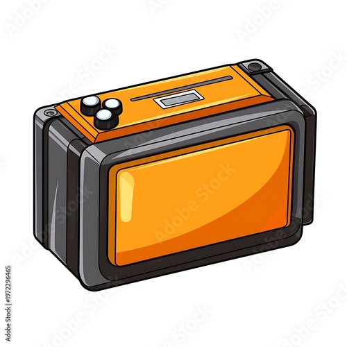 Automobile Battery Vector Graphic on White Background
