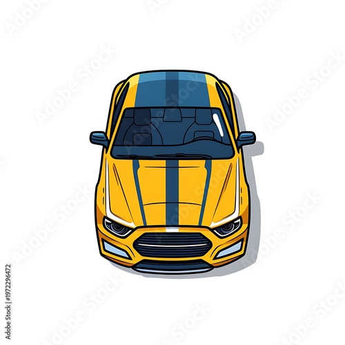 Sleek Car Outline on White Background