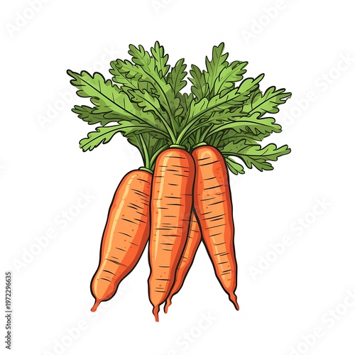 Minimalistic Carrot Vector Isolated on White