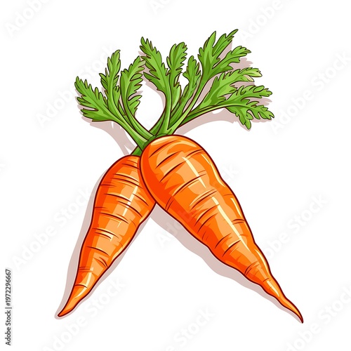 Minimal Carrot Outline Isolated on White