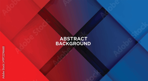 Abstract background featuring a geometric pattern with intersecting red and blue diamond shapes Vector