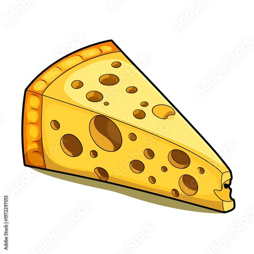 Cheese Cartoon Outline Vector Illustration