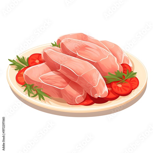 Detailed Vector Chicken Meat Illustration