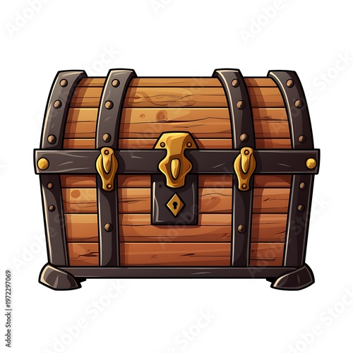 Whimsical Cartoon Chest Vector Drawing