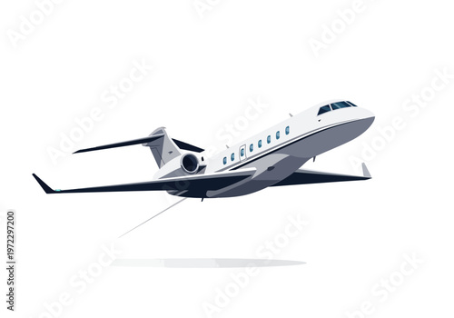 Private Jet Flying Through the Air.