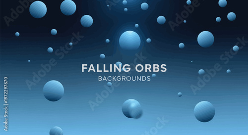 Abstract illustration featuring numerous blue spheres floating through a dark textured background Vector
