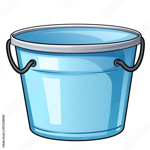 Colorful Cartoon Bucket in Clipart Style