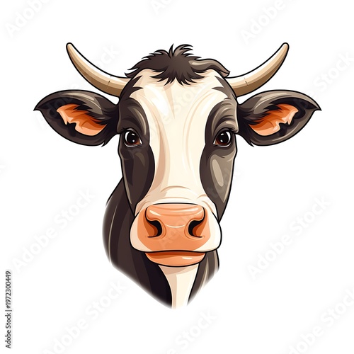 Minimalist Cow Line Art Vector Isolated