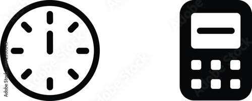 Black and white of dice and calculator numbers dots