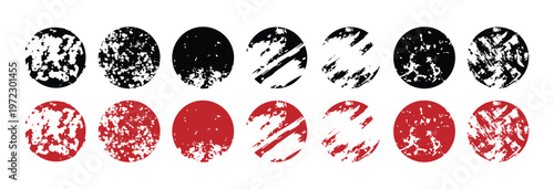 Collection of Grunge post Stamps. Circles. Banners, Insignias , Logos, Icons, Labels and Badges Set. Round grunge hand drawn circle shape, vector