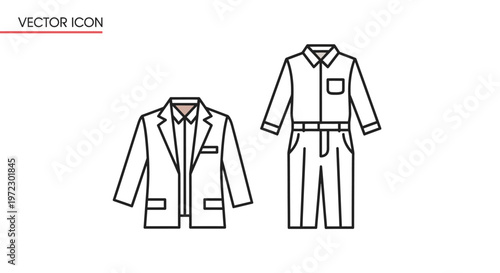 Professional attire illustrations jacket and suit outfit vector designs