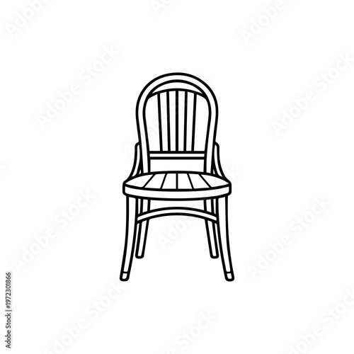 Minimal Modern Wooden Chair Vector Icon