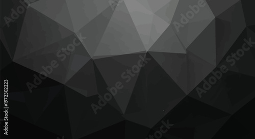 Abstract dark gray geometric background featuring a pattern of triangles with subtle textures Vector