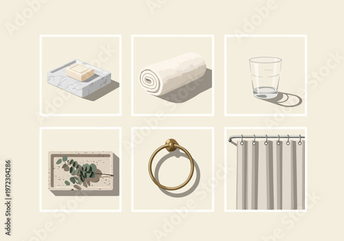 Editable isolated home fragrance items on white background in svg format
