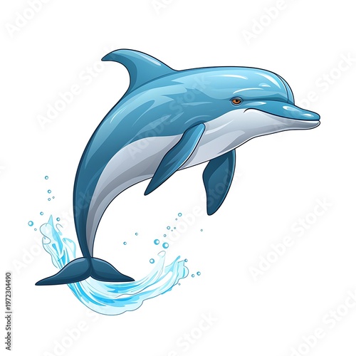 Graceful Dolphin Vector on White Background