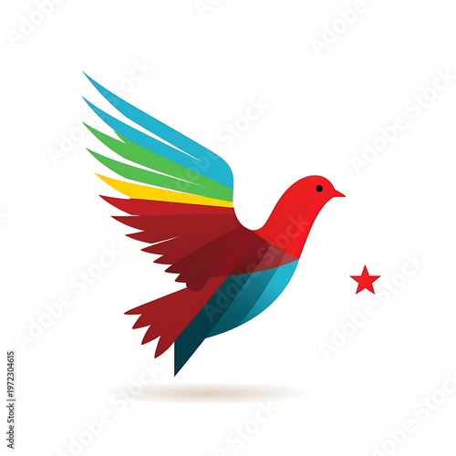 Dove Silhouette in National Peace Colors