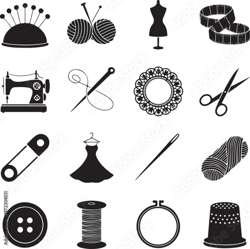 Collection of vintage sewing and crafting tools and accessories