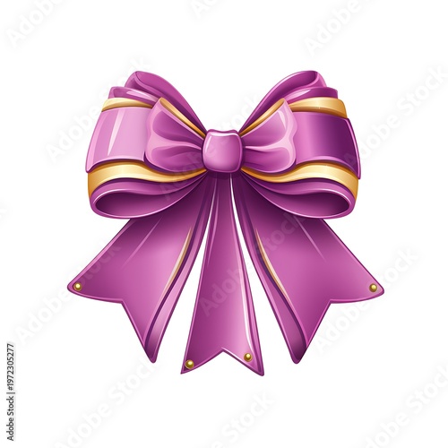 Luxurious Ribbon Decoration Icon Vector Illustration