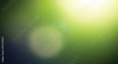 Abstract digital representation of a sphere created with glowing particles and green light streaks Vector