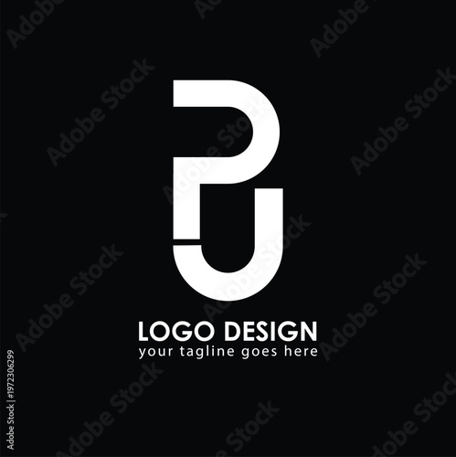PJ PU Logo Design, Creative Minimal Letter PU PJ Monogram