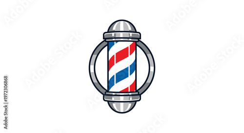 Photos Barber pole sign with red blue.