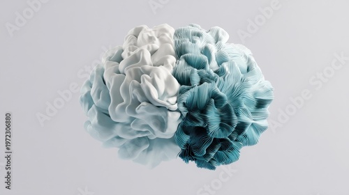 Abstract brain cloud in 3 d rendering