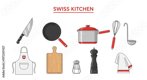 Collection of Swiss Kitchen Utensils and Accessories.