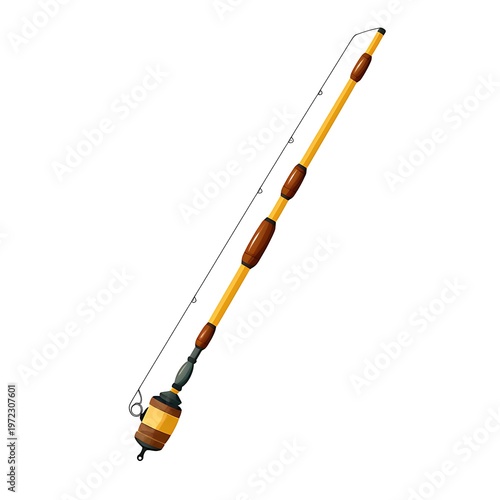 Professional Fishing Rod Vector Illustration