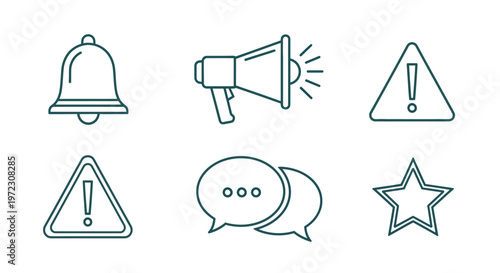 Warning signs and alert symbols icons.