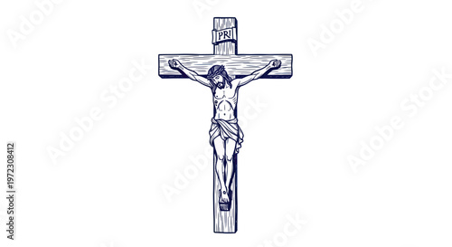 Jesus Christ Crucifixion Sketch - Religious Symbol of Christianity