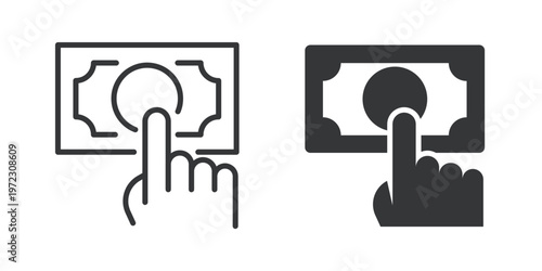 Digital Payment thin line and solid icon. Multi series icon. Web minimal icon
