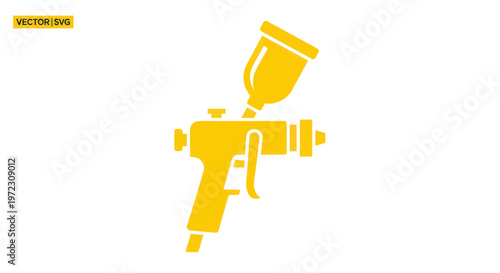 Yellow Paint Sprayer Icon on White Background