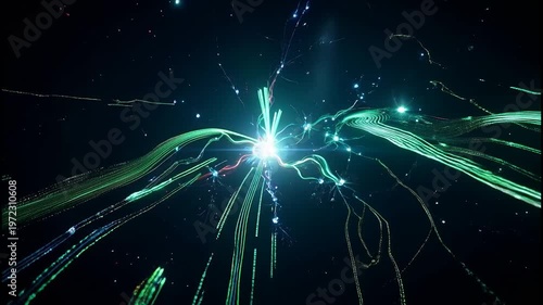 The Digital Nexus Flowing Data Streams and Binary Code