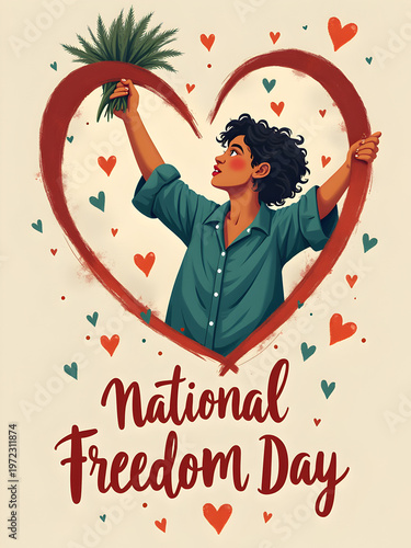 National Freedom Day vintage poster illustration background