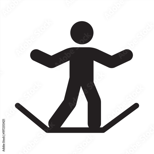 Balance icon. Skill agility icon. Icon symbol for balance, stability, equilibrium, control, focus, harmony, coordination, skill, tightrope, poise. Vector illustration.