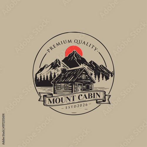 Mountain Cabins Rental Logo Design