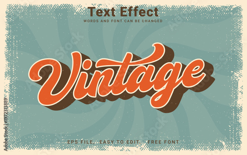 Editable vintage retro text effect vector style in illustrator