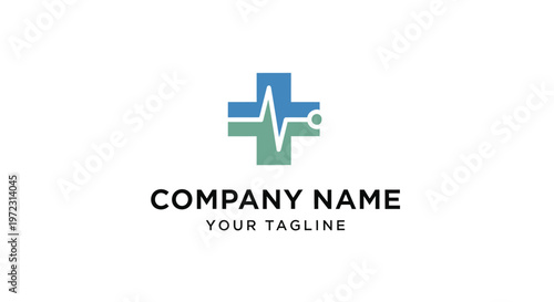 Medical company logo template design.
