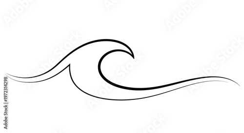 Stylized Wave Line Art