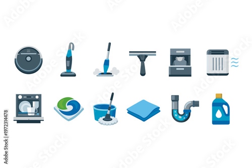 Home Cleaning Tools Icons
