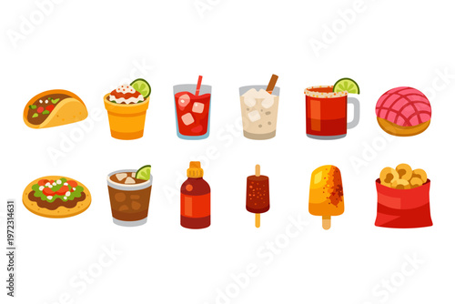 Mexican Food and Drinks Assortment