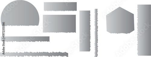 Ripped paper seamless blank torn paper edges, vector illustration.