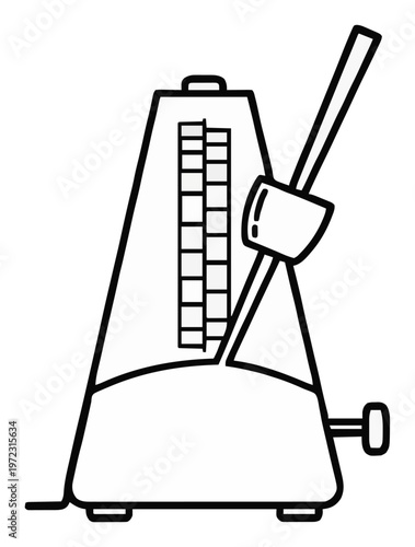 Minimalist metronome line art icon vector. Generative AI