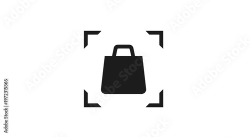 Simple Black Handbag Icon Design.