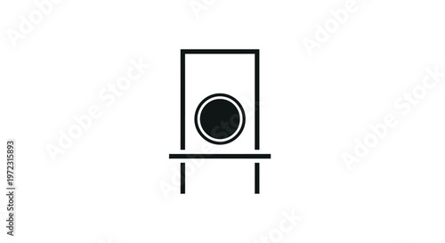 Simple black speaker on table.