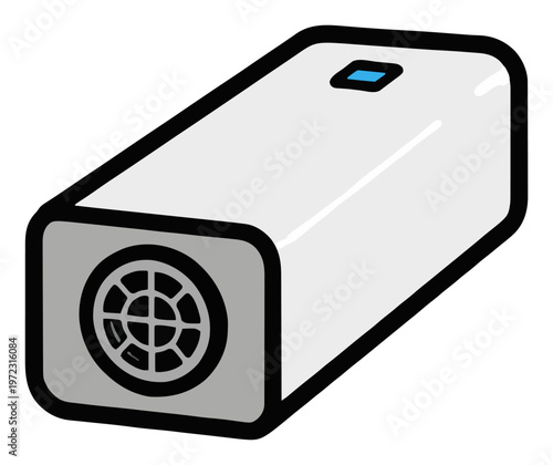 Air purifier black line art icon. Generative AI