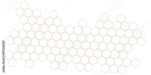 abstract outline orange honeycomb pattern can be used background.