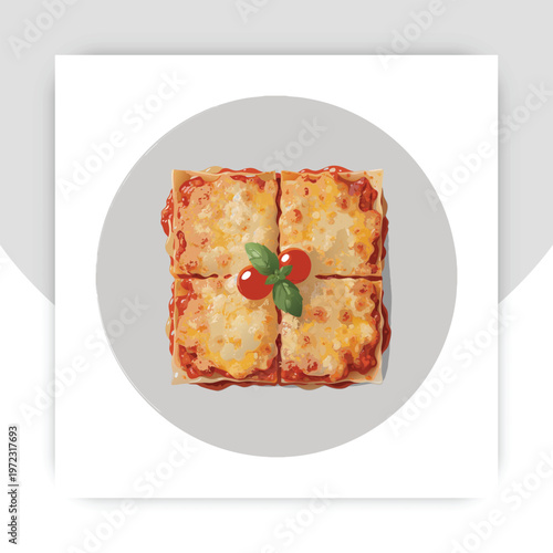 Pizza set . A collection of four slices of pizza with various fillings. Pizza with sausage, mushrooms, tomatoes and cheese. Vector illustration isolated on a white background,